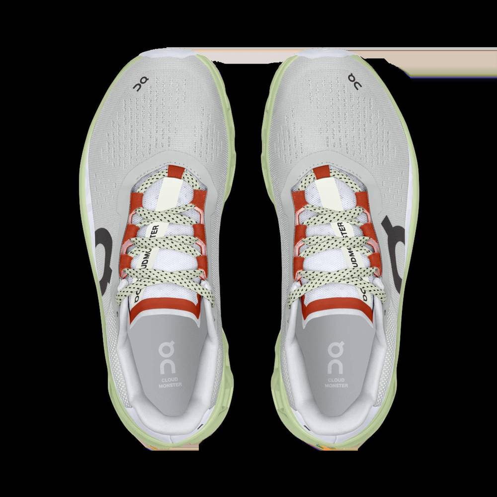 On Running Athletic Shoes in White and Green - Picture 3 of 5